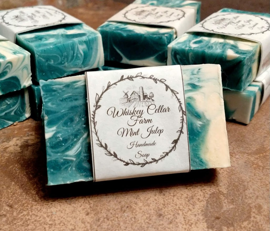 Handmade Natural Soap Box of 10 Half Bars Mint Julep 2oz Bar Soaps